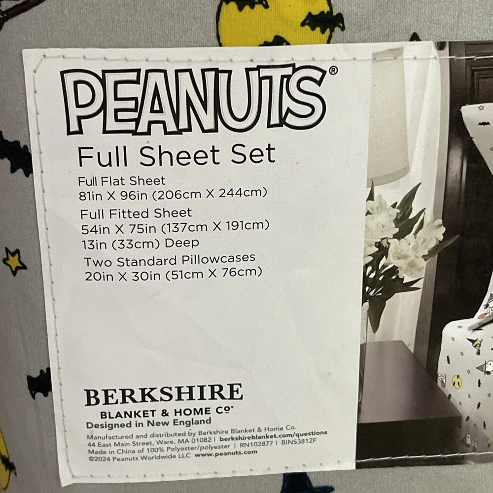 Peanuts‎ Snoopy Halloween Full Sheet Set Berkshire Blanket New In Bag